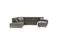 Rohová sedačka U s rozkladom a úložným priestorom Lamora U L - sivohnedá (taupe)