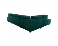 Rohová sedačka U s rozkladom a úložným priestorom Lamora U L - smaragdová