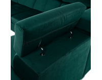 Rohová sedačka U s rozkladom a úložným priestorom Lamora U P - smaragdová