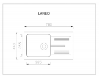 Granitový kuchynský drez Laneo 78x44 cm - sivá