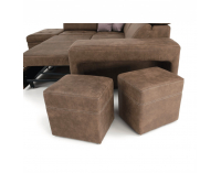 Rohová sedačka s rozkladom a úložným priestorom Lanza L - hnedá / svetlofialová