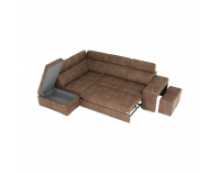 Rohová sedačka s rozkladom a úložným priestorom Lanza L - hnedá / svetlofialová