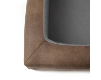 Rohová sedačka s rozkladom a úložným priestorom Lanza P - hnedá / svetlofialová