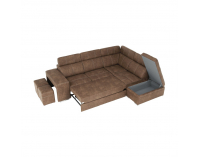 Rohová sedačka s rozkladom a úložným priestorom Lanza P - hnedá / svetlofialová