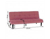 Rozkladacia pohovka Larama - ružová