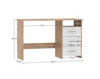 Univerzálny PC stolík Laristote New L/P - dub sonoma / biela