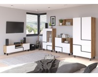 Obývacia izba Lars - craft zlatý / biela