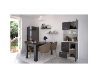 Trojdverový kredenc Laset New - biela / čierna