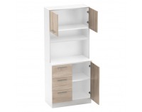 Trojdverový kredenc Laset New - biela / dub sonoma