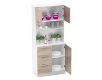 Trojdverový kredenc Laset New - biela / dub sonoma