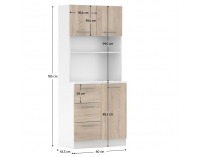 Trojdverový kredenc Laset New - biela / dub sonoma