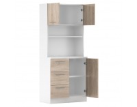 Trojdverový kredenc Laset New - biela / dub sonoma