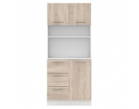 Trojdverový kredenc Laset New - biela / dub sonoma