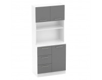 Trojdverový kredenc Laset New - biela / grafit