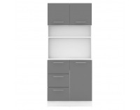 Trojdverový kredenc Laset New - biela / grafit