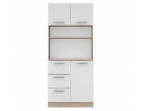 Trojdverový kredenc Laset New - dub sonoma / biela