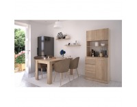 Trojdverový kredenc Laset New - dub sonoma