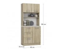 Trojdverový kredenc Laset - dub sonoma