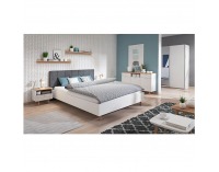 Manželská posteľ Laveli LLO160 160x200 cm - biela / sivá