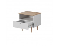 Nočný stolík Laveli LS50 - biela / buk pieskový