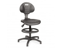 Dielenská stolička s podnožkou Laver BP RB - čierna