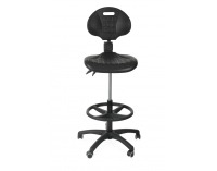 Dielenská stolička s podnožkou Laver BP RB - čierna
