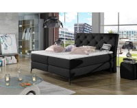 Čalúnená manželská posteľ s úložným priestorom Lazio 140 - čierna (Soft 11)