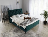 Čalúnená manželská posteľ s úložným priestorom Lazio 180 - čierna (Soft 11)
