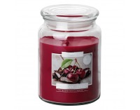 Vonná sviečka v skle Leana 500 g - priehľadná / červená