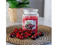 Vonná sviečka v skle Leana 500 g - priehľadná / červená