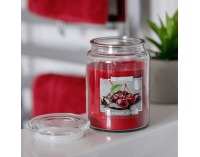 Vonná sviečka v skle Leana 500 g - priehľadná / červená