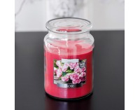 Vonná sviečka v skle Leana 500 g - priehľadná / ružová