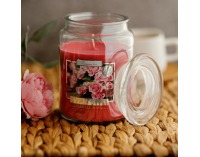 Vonná sviečka v skle Leana 500 g - priehľadná / ružová