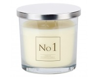 Vonná sviečka v skle Leana 700 g - priehľadná / biela