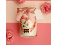 Vonná sviečka v skle Leana 700 g - priehľadná / biela