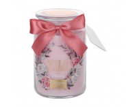 Vonná sviečka v skle Leana 700 g - priehľadná / ružová