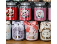 Vonná sviečka v skle Leana 700 g - priehľadná / ružová