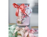 Vonná sviečka v skle Leana 700 g - priehľadná / ružová