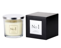 Vonná sviečka v skle Leana Typ 1 300 g - priehľadná / biela