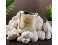 Vonná sviečka v skle Leana Typ 1 300 g - priehľadná / biela