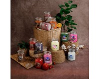 Vonná sviečka v skle Leana 500 g - priehľadná / ružová pivónia