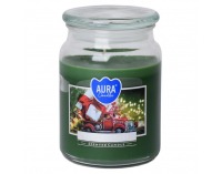 Vonná sviečka v skle Leana 500 g - priehľadná / zelená