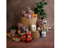 Vonná sviečka v skle Leana 500 g - priehľadná / biela