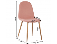 Jedálenská stolička Lega - ružová (Velvet) / buk