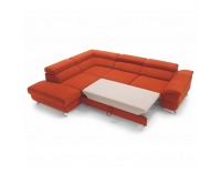 Rohová sedačka s rozkladom a úložným priestorom Legas L - terakota (Soro)