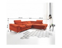 Rohová sedačka s rozkladom a úložným priestorom Legas P - terakota