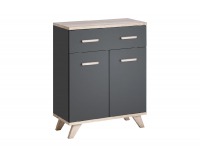 Komoda Legg 2D1S - grafit / dub monument