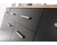 Komoda Legg 4D1S - grafit / dub monument