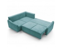 Rohová sedačka s rozkladom a úložným priestorom Lena L - mentolová