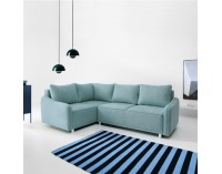 Rohová sedačka s rozkladom a úložným priestorom Lena L - mentolová